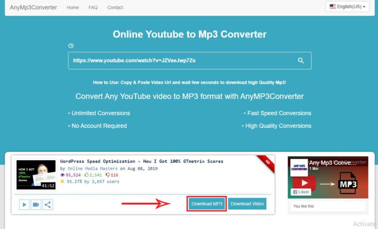 convert youtube video into mp3 online